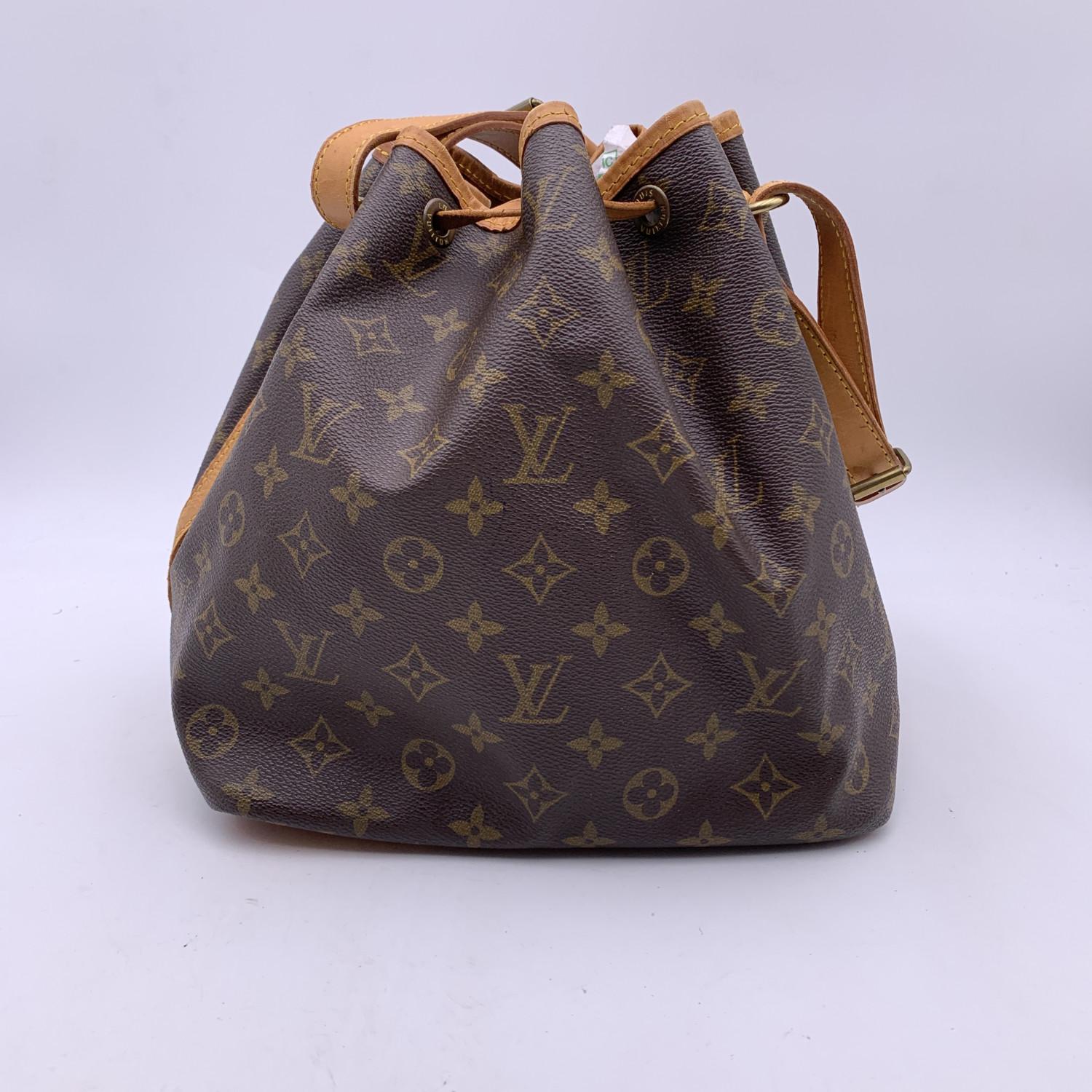 Louis Vuitton Vintage Monogram Petit Noe Bucket Drawstring Bag 1