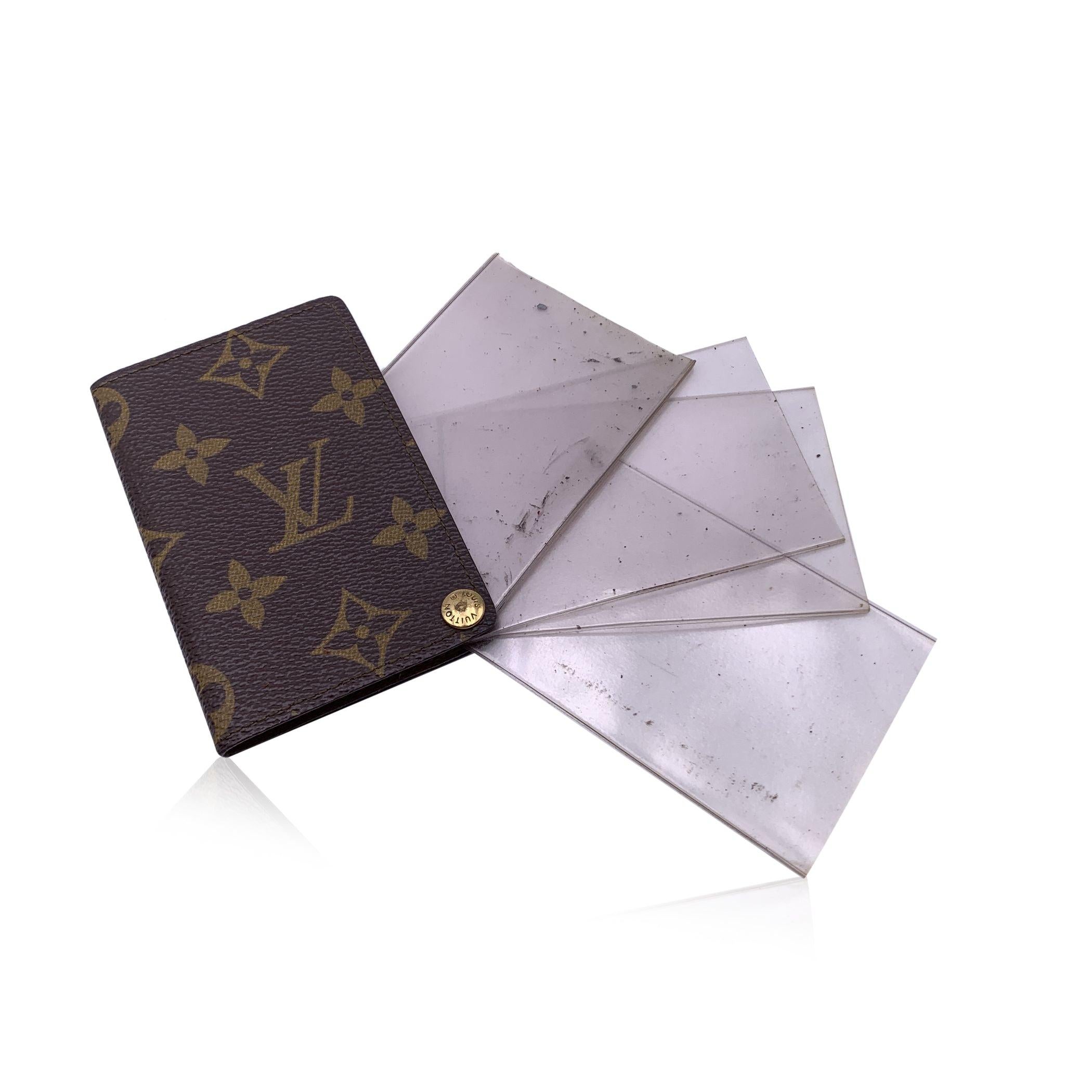 Black Louis Vuitton Vintage Monogram Porte Carte Pression Card Holder Case For Sale