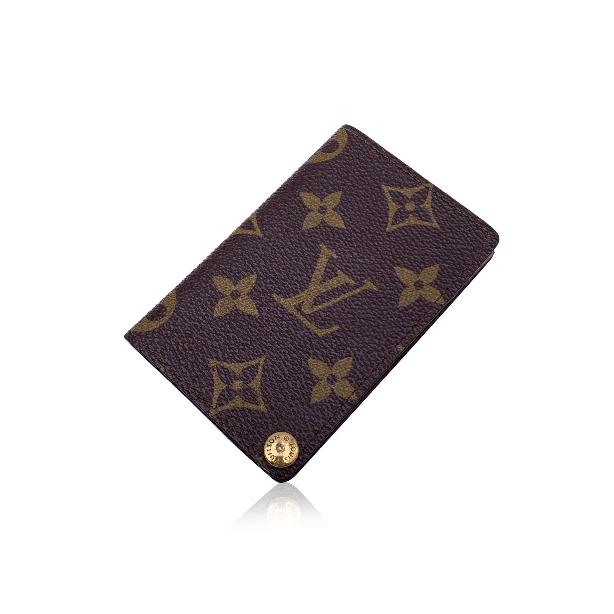 Louis Vuitton Vintage Monogram Porte Carte Pression Card Holder Case For Sale