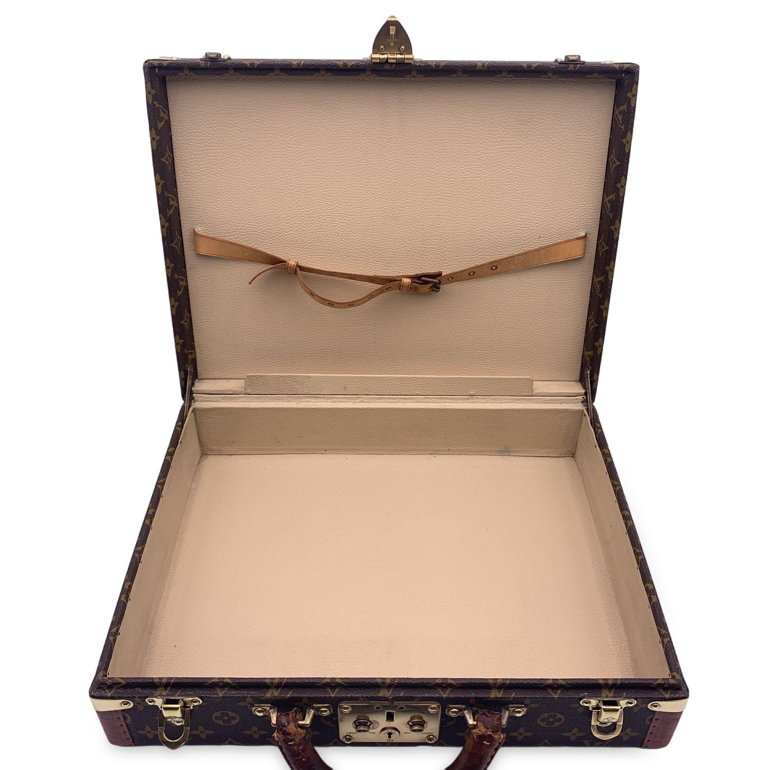 Women's or Men's Louis Vuitton Vintage Monogram President Hard Case Briefcase Bag For Sale