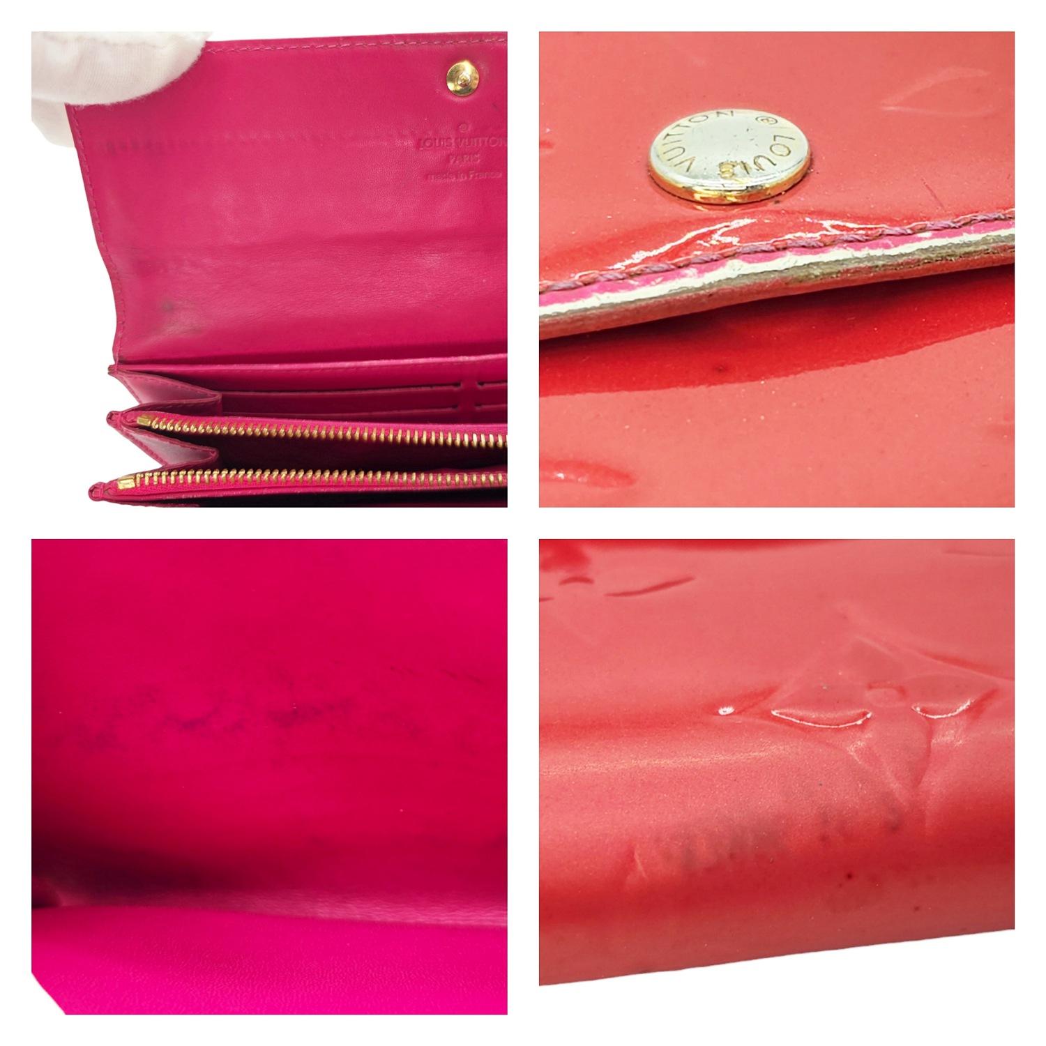 Louis Vuitton Vintage Monogram Sarah Vernis Wallet Rose Pop For Sale 5