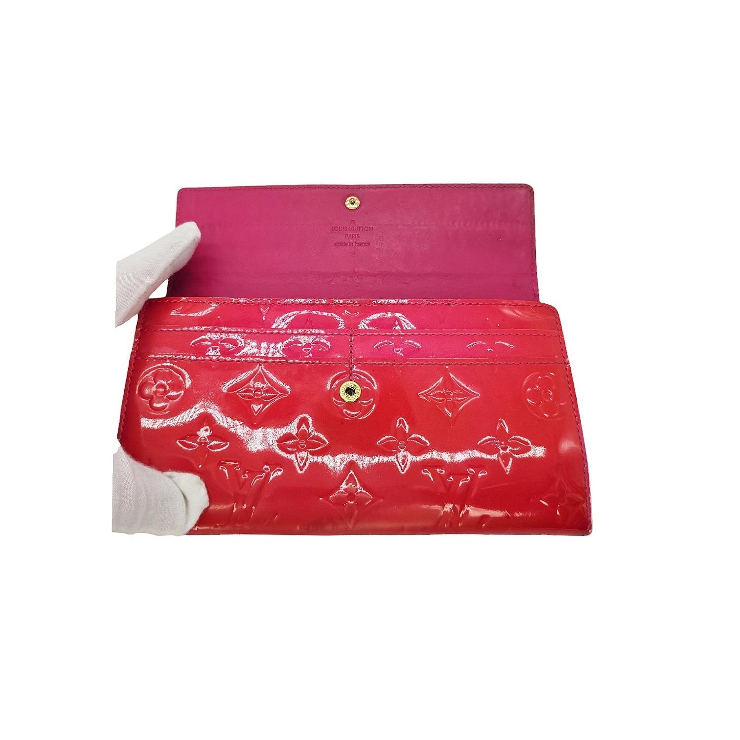 Louis Vuitton Vintage Monogram Sarah Vernis Wallet Rose Pop For Sale 1