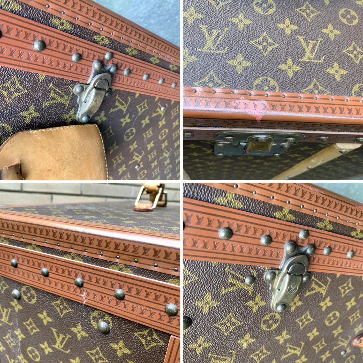 Malle de valise vintage Louis Vuitton avec monogramme 90 x 26 1