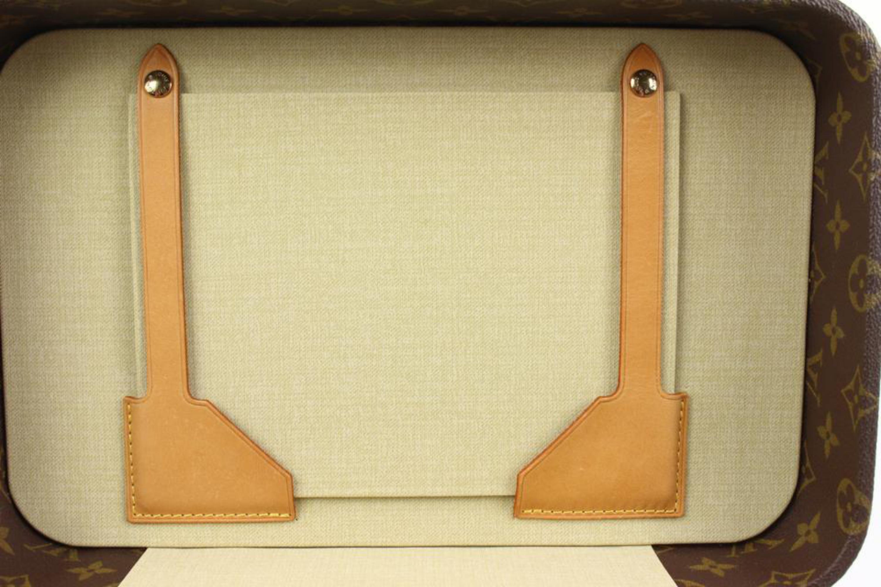 Brown Louis Vuitton Vintage Monogram Train Case Vanity Hard Trunk 69lk322s