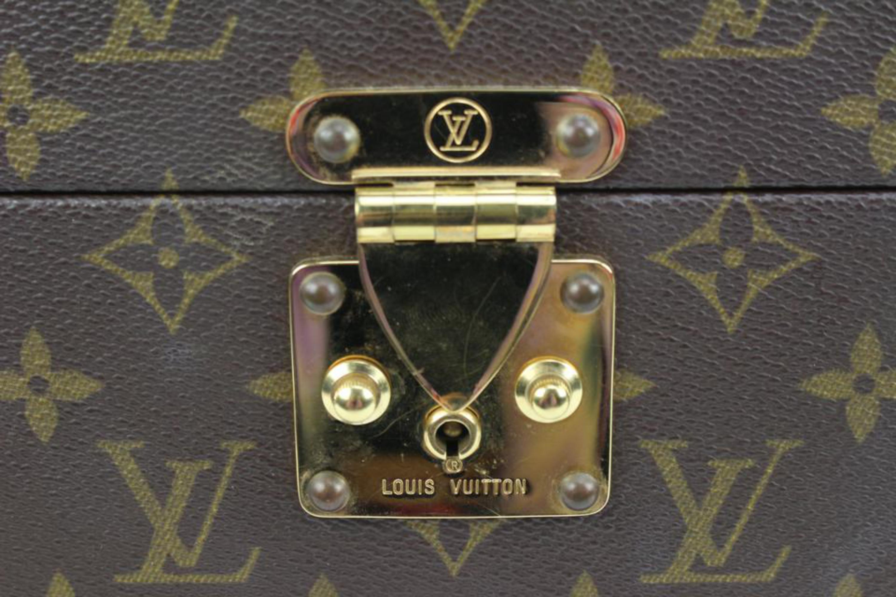 Louis Vuitton Vintage Monogram Train Case Vanity Hard Trunk 69lk322s In Good Condition In Dix hills, NY