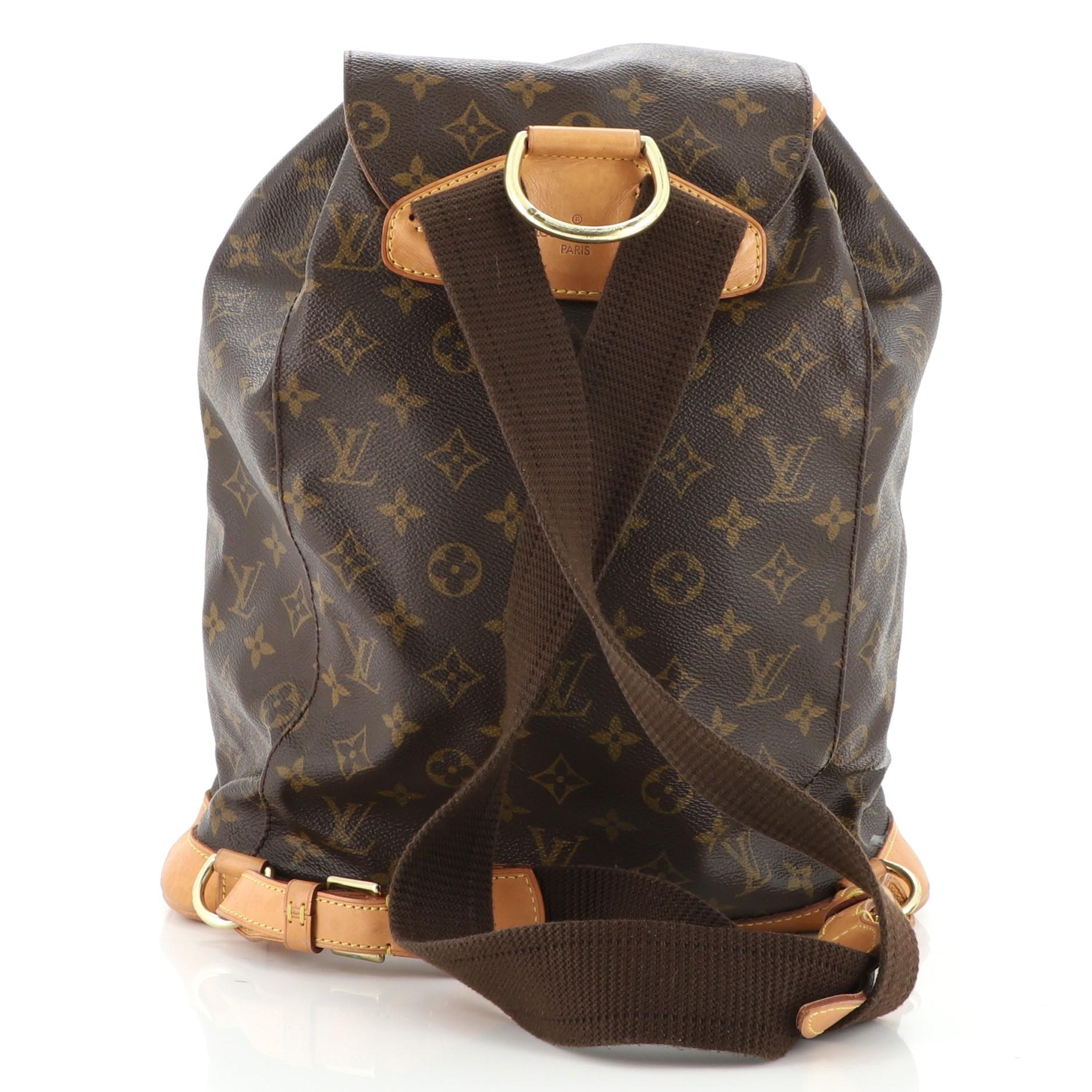 Black Louis Vuitton Vintage Montsouris Backpack Monogram Canvas GM