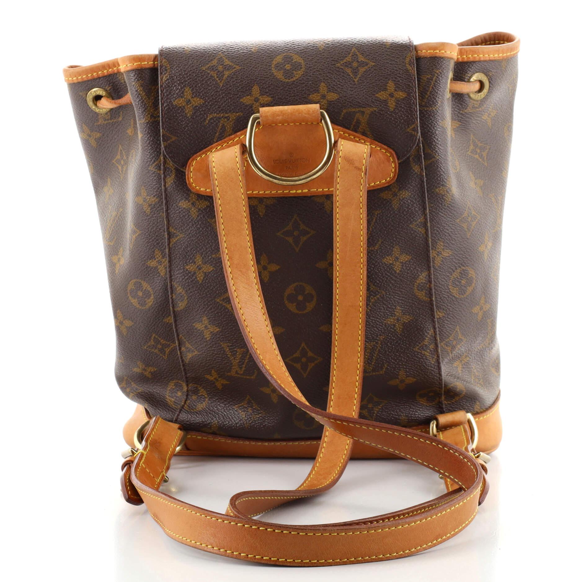 Brown Louis Vuitton Vintage Montsouris Backpack Monogram Canvas MM