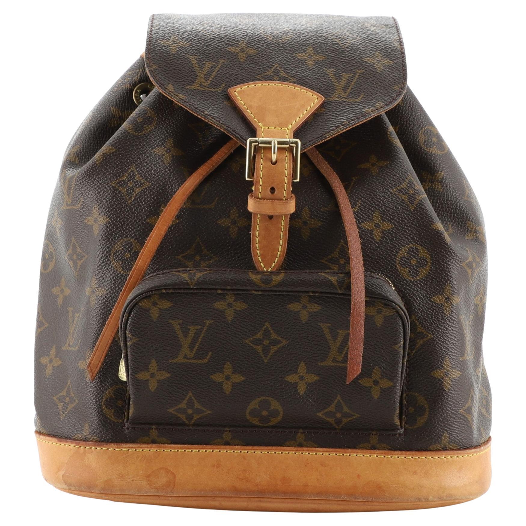 Louis Vuitton Montsouris Backpack BB in Coated Canvas with Gold