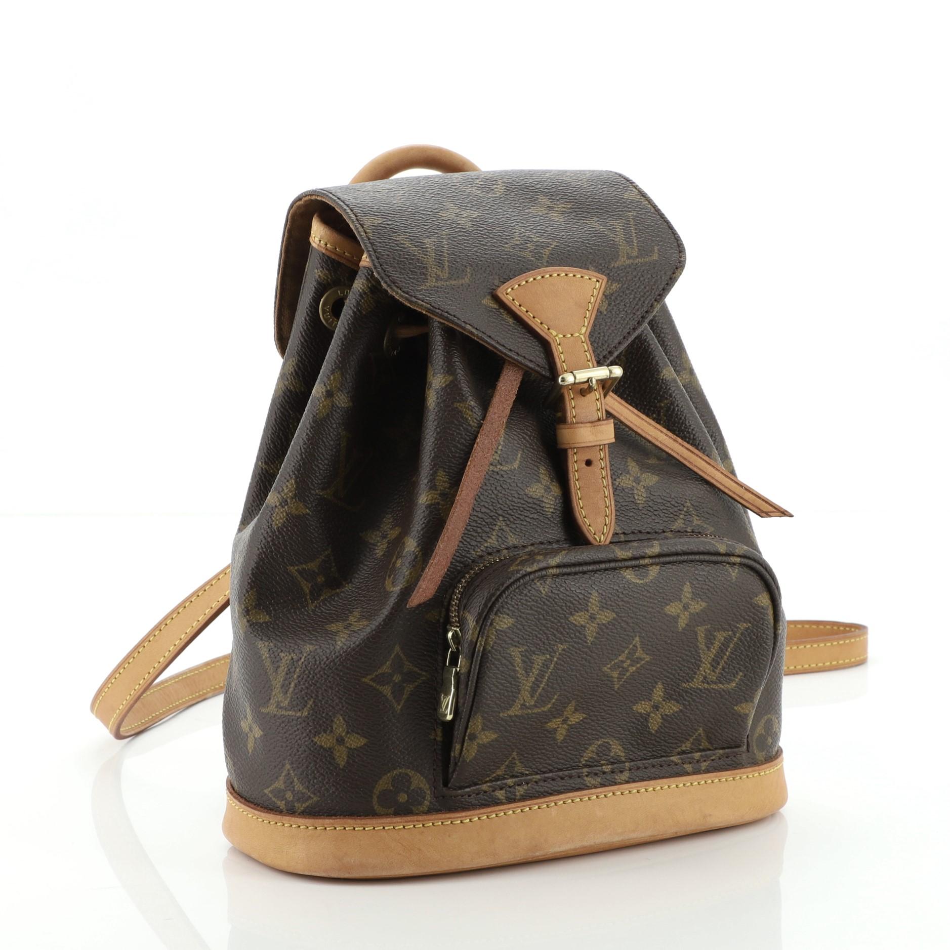 Black Louis Vuitton Vintage Montsouris Backpack Monogram Canvas PM