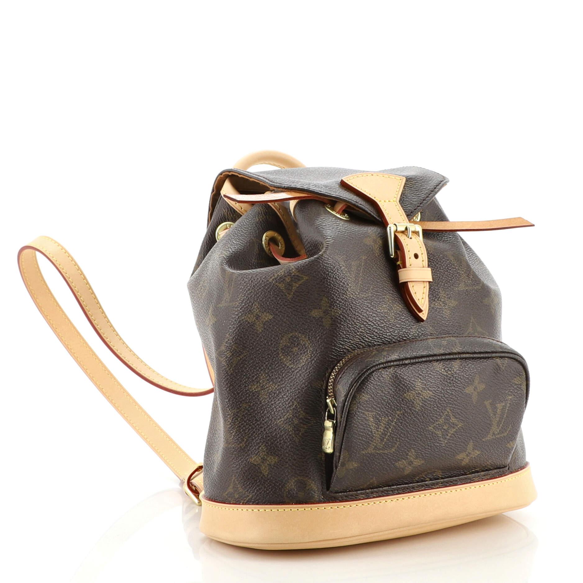 Black Louis Vuitton Vintage Montsouris Backpack Monogram Canvas PM