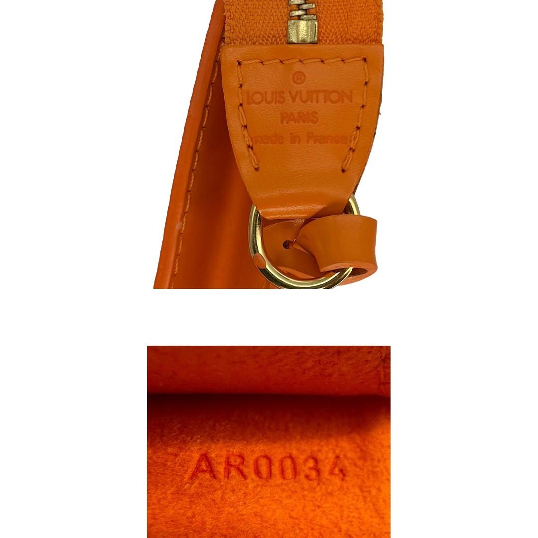 Louis Vuitton Vintage Orange Epi Pochette Accessories For Sale 3