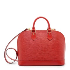 Louis Vuitton Vintage Red Epi Leather Alma PM Handbag with Strap