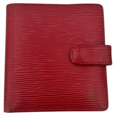 Louis Vuitton Vintage Red Epi Leather Compact Wallet Coin Purse