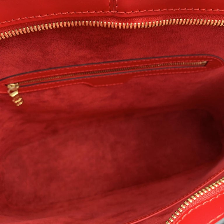 LOUIS VUITTON Lussac bag in red epi leather - Red suede …