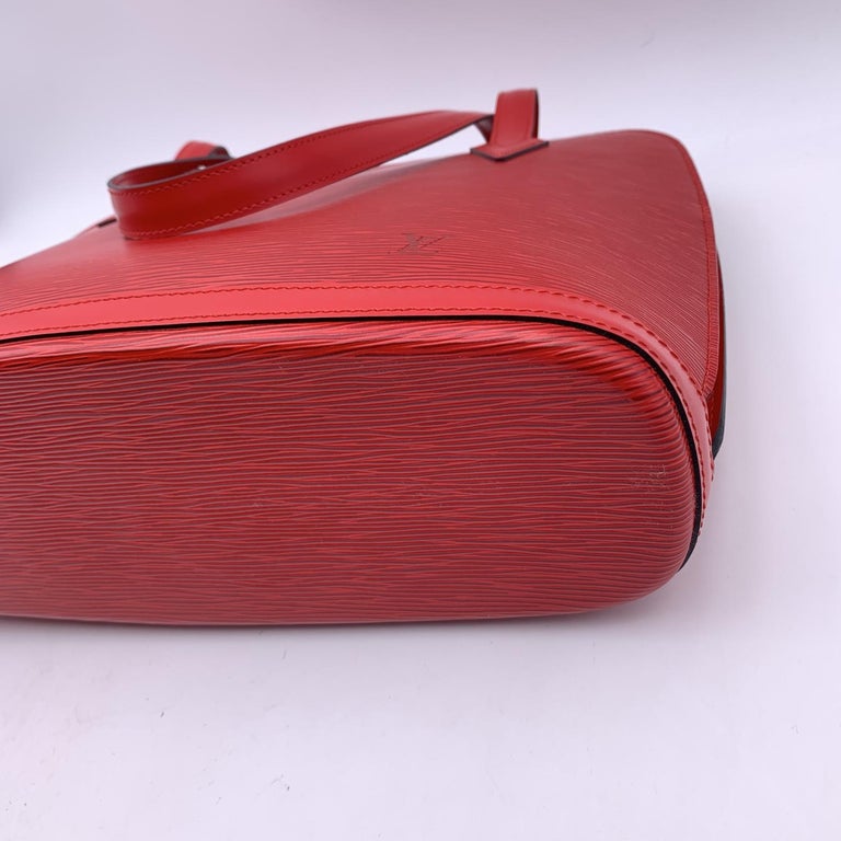 Louis Vuitton Vintage Red Epi Leather Lussac Tote Shoulder Bag For