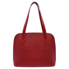 Louis Vuitton Vintage Red Epi Leather Lussac Tote Shoulder Bag