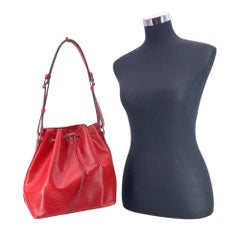 Louis Vuitton Vintage Red Epi Leather Petit Noe Noé Bucket Shoulder Bag