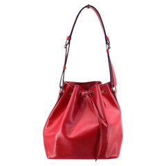 Louis Vuitton Vintage Red Epi Leather Petit Noe Noé Bucket Shoulder Bag