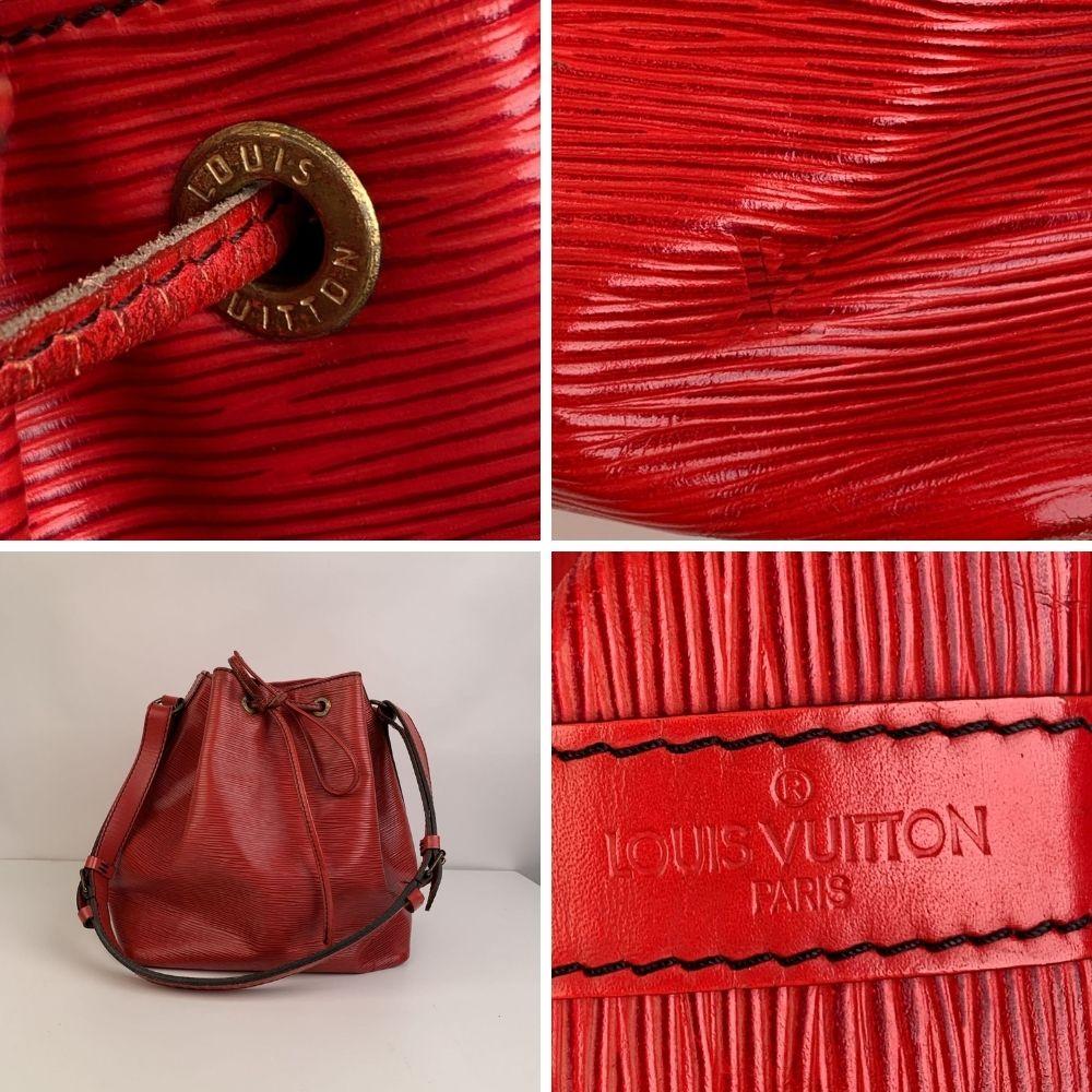 Louis Vuitton Vintage Red Epi Leather Petit Noe Shoulder Bag 1