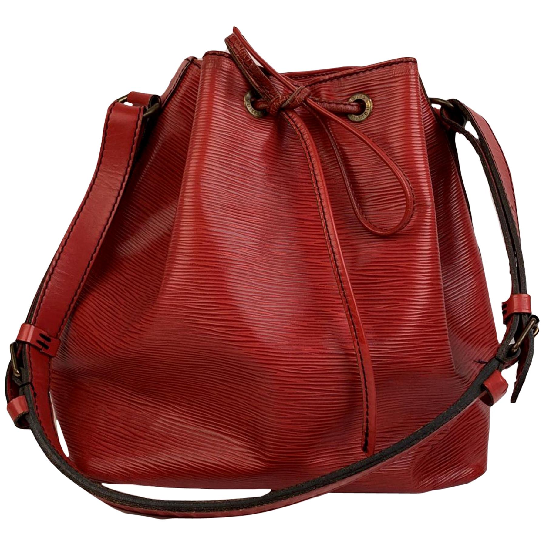 Louis Vuitton Vintage Red Epi Leather Petit Noe Shoulder Bag