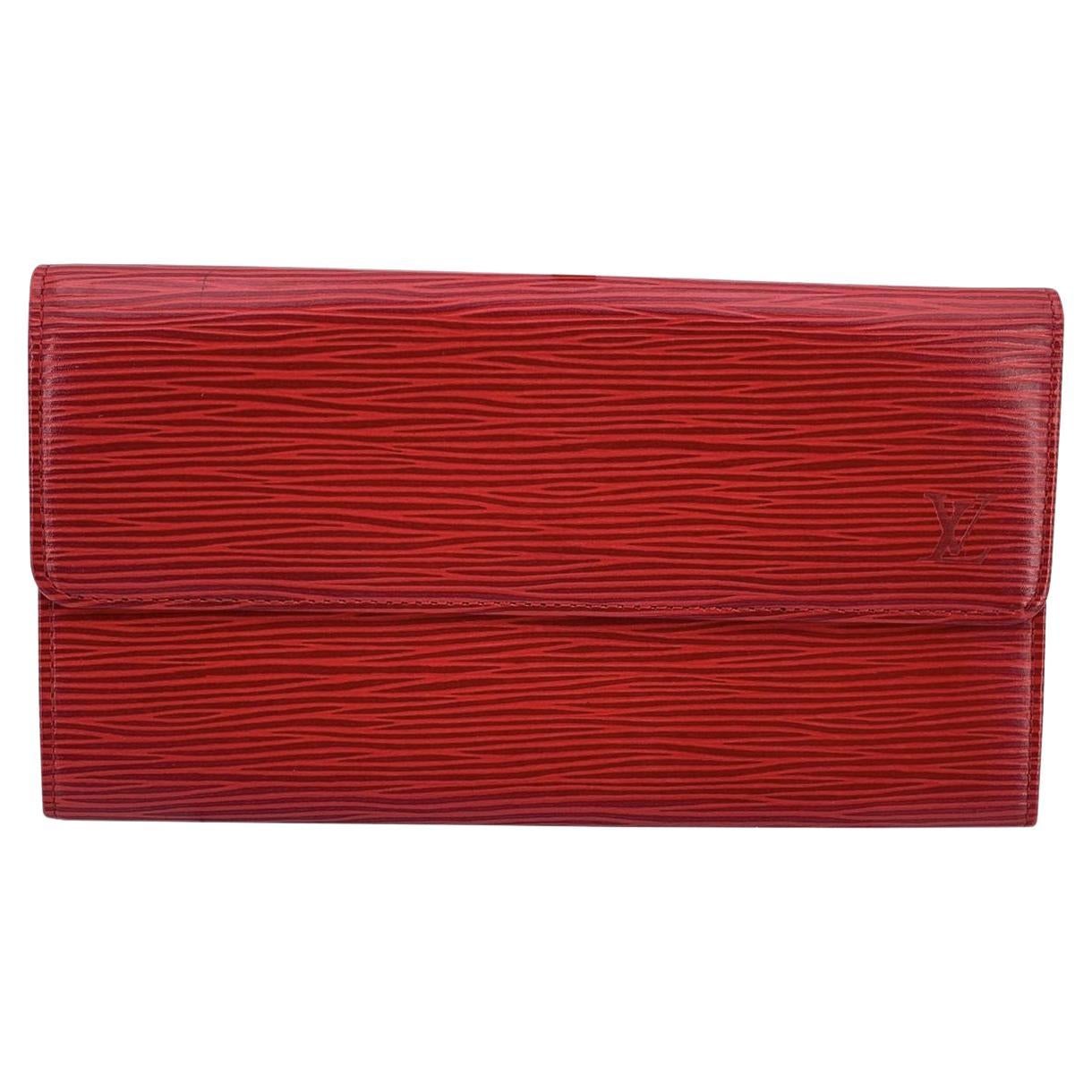 Louis Vuitton Portafoglio Lungo Vintage in Pelle Epi Rosso Sarah Continental
