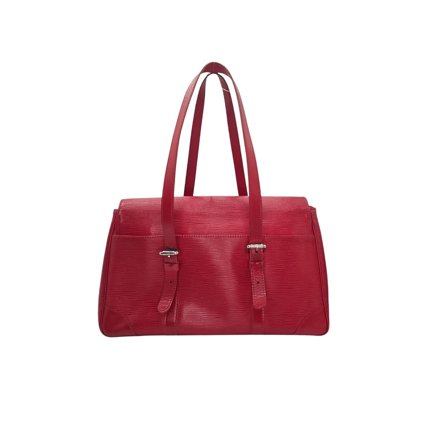Rouge Louis Vuitton sac à main Segur MM vintage rouge en cuir EPI en vente