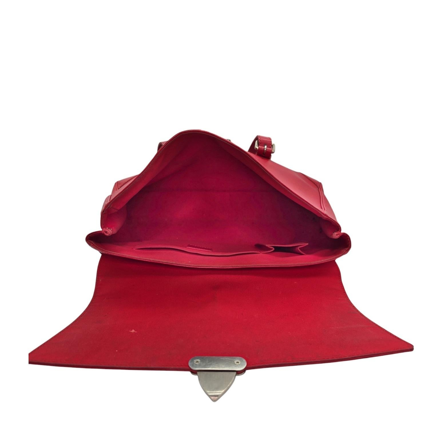 Louis Vuitton sac à main Segur MM vintage rouge en cuir EPI en vente 1