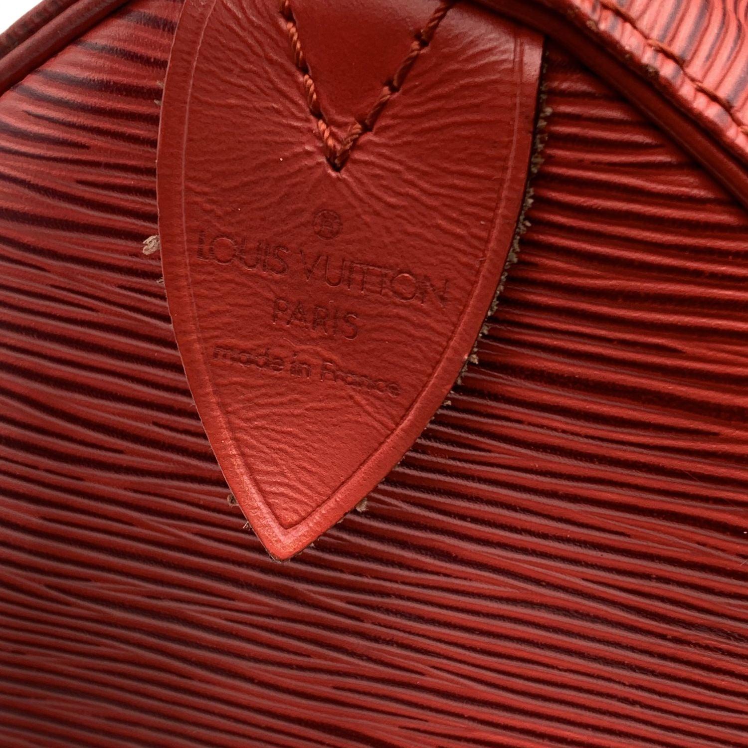 Women's Louis Vuitton Vintage Red Epi Leather Speedy 35 Boston Bag Handbag