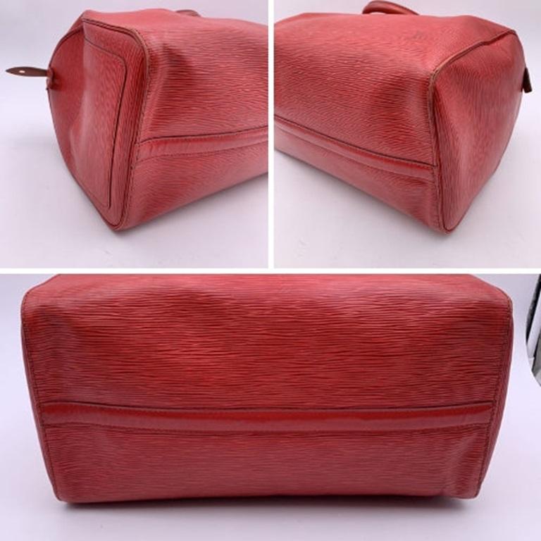 Louis Vuitton Vintage Red Epi Leather Speedy 35 Boston Bag Handbag 3