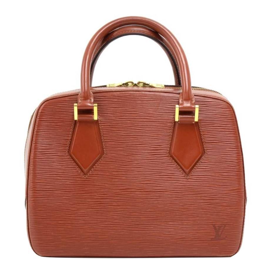 Louis Vuitton Vintage Sablon Brown Kenyan Fawn Epi Leather Hand Bag For Sale