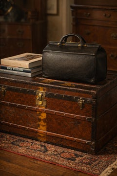 Louis Vuitton Vintage Sac Cabine Black Leather Doctor's Bag Circa 1900