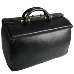 Louis Vuitton Vintage Sac Cabine Black Leather Doctor's Bag Circa 1900