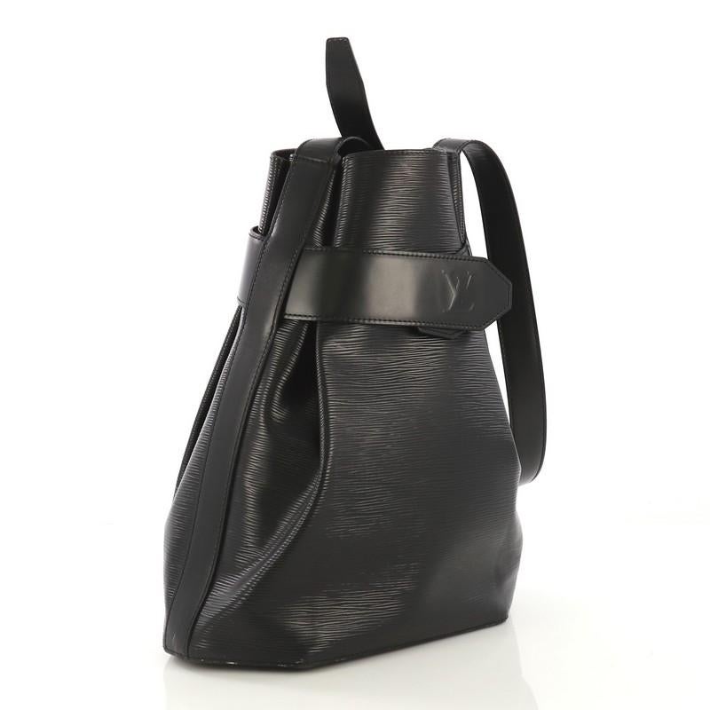 Black Louis Vuitton Vintage Sac d'Epaule Handbag Epi Leather GM