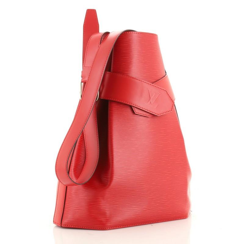 Red Louis Vuitton Vintage Sac D'Epaule Handbag Epi Leather GM 