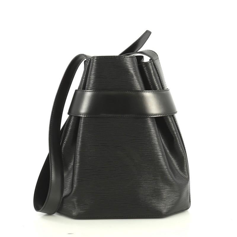 Black Louis Vuitton Vintage Sac d'Epaule Handbag Epi Leather PM