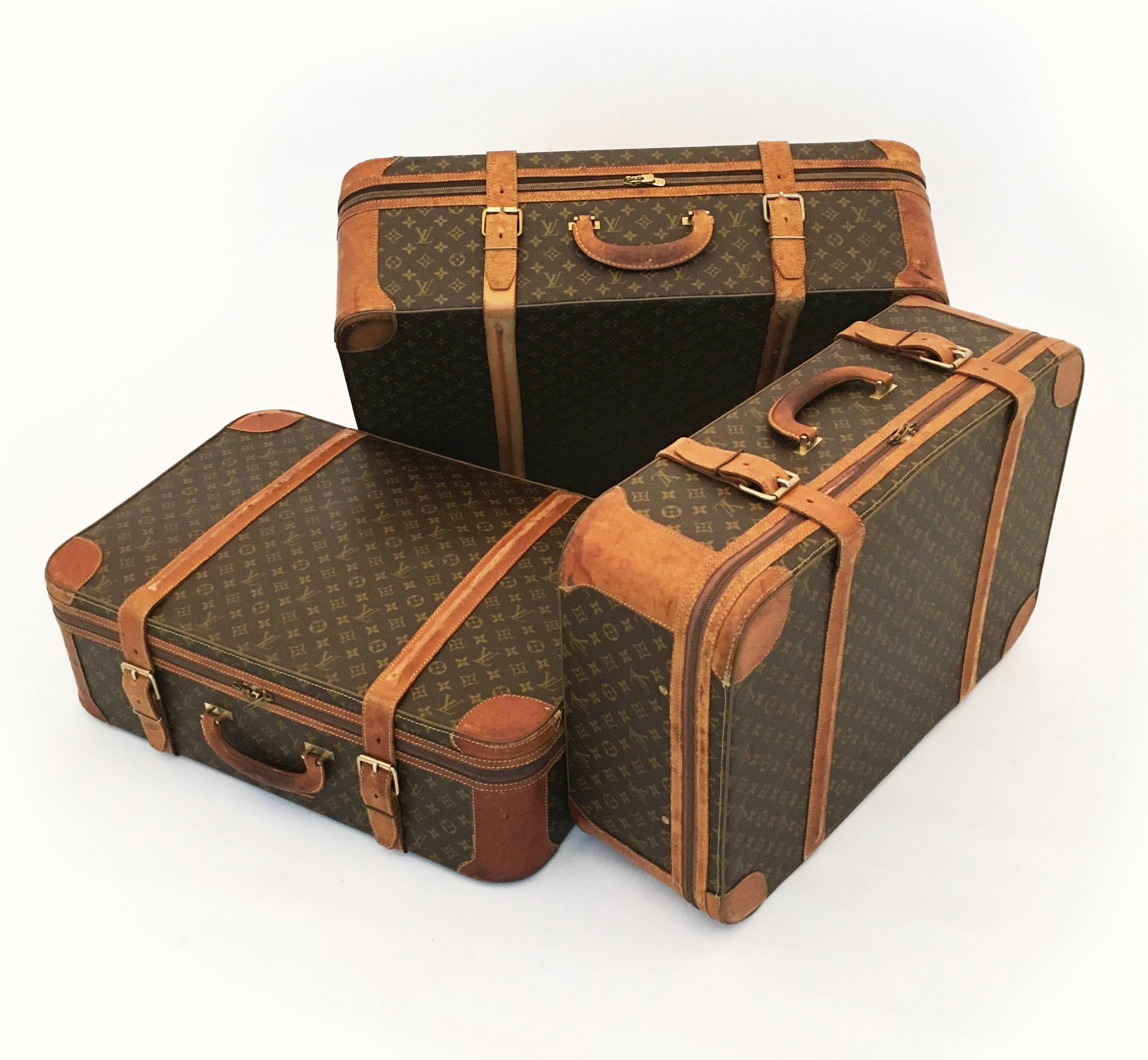 Louis Vuitton Vintage Stratos Luggage Trunk Stack, Set of Three 1