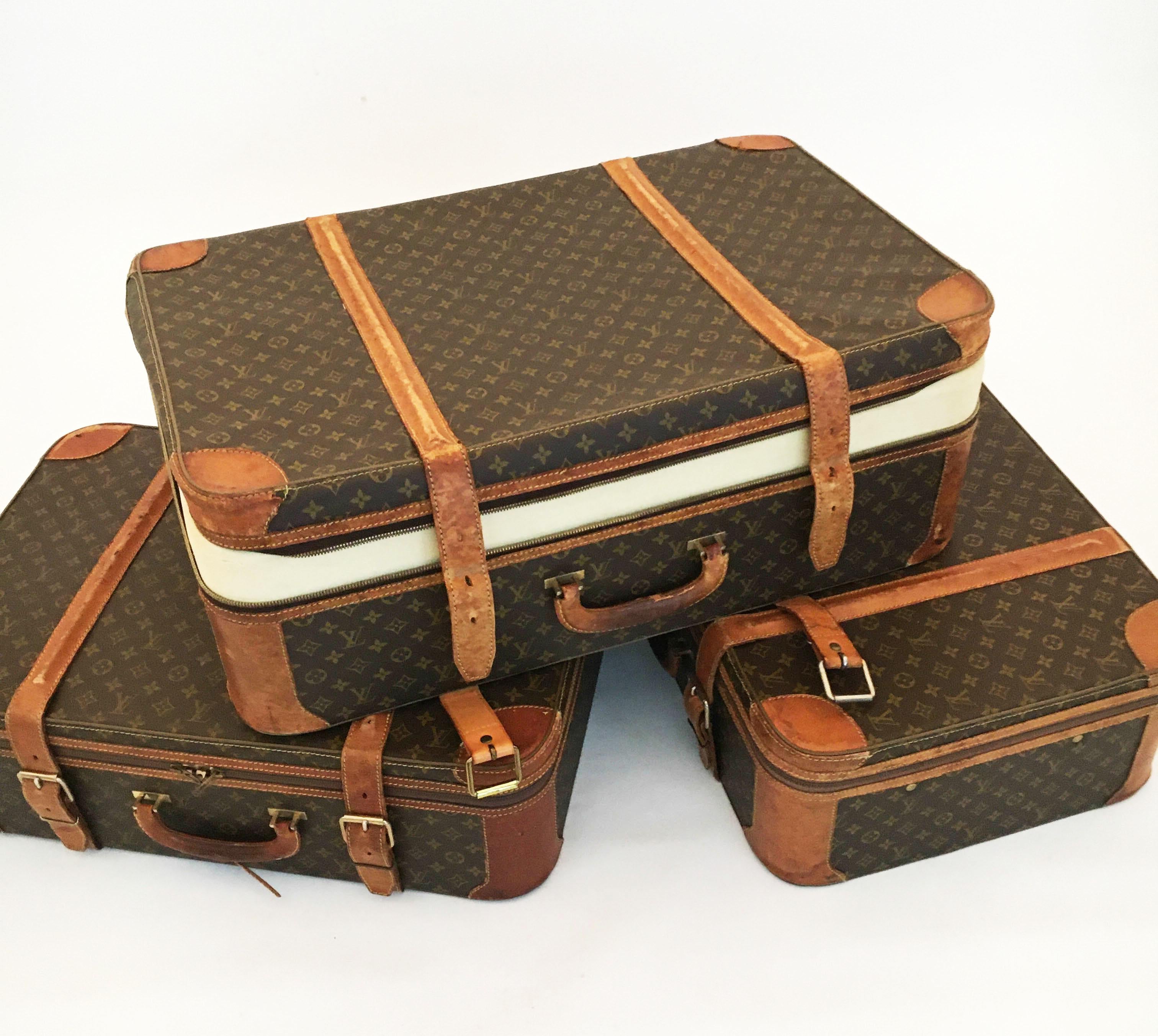 Louis Vuitton Vintage Stratos Luggage Trunk Stack, Set of Three 2