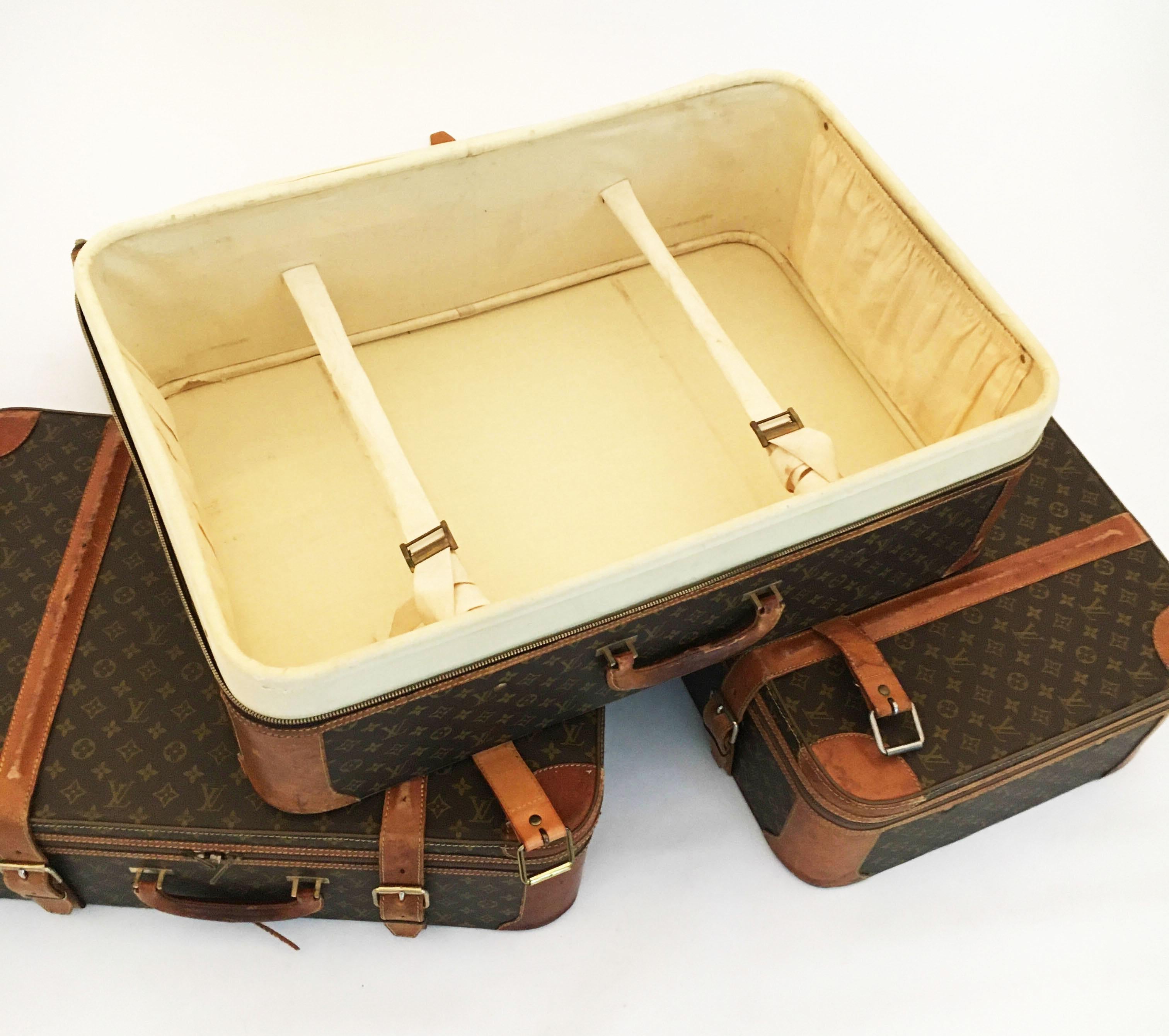 Louis Vuitton Vintage Stratos Luggage Trunk Stack, Set of Three 3