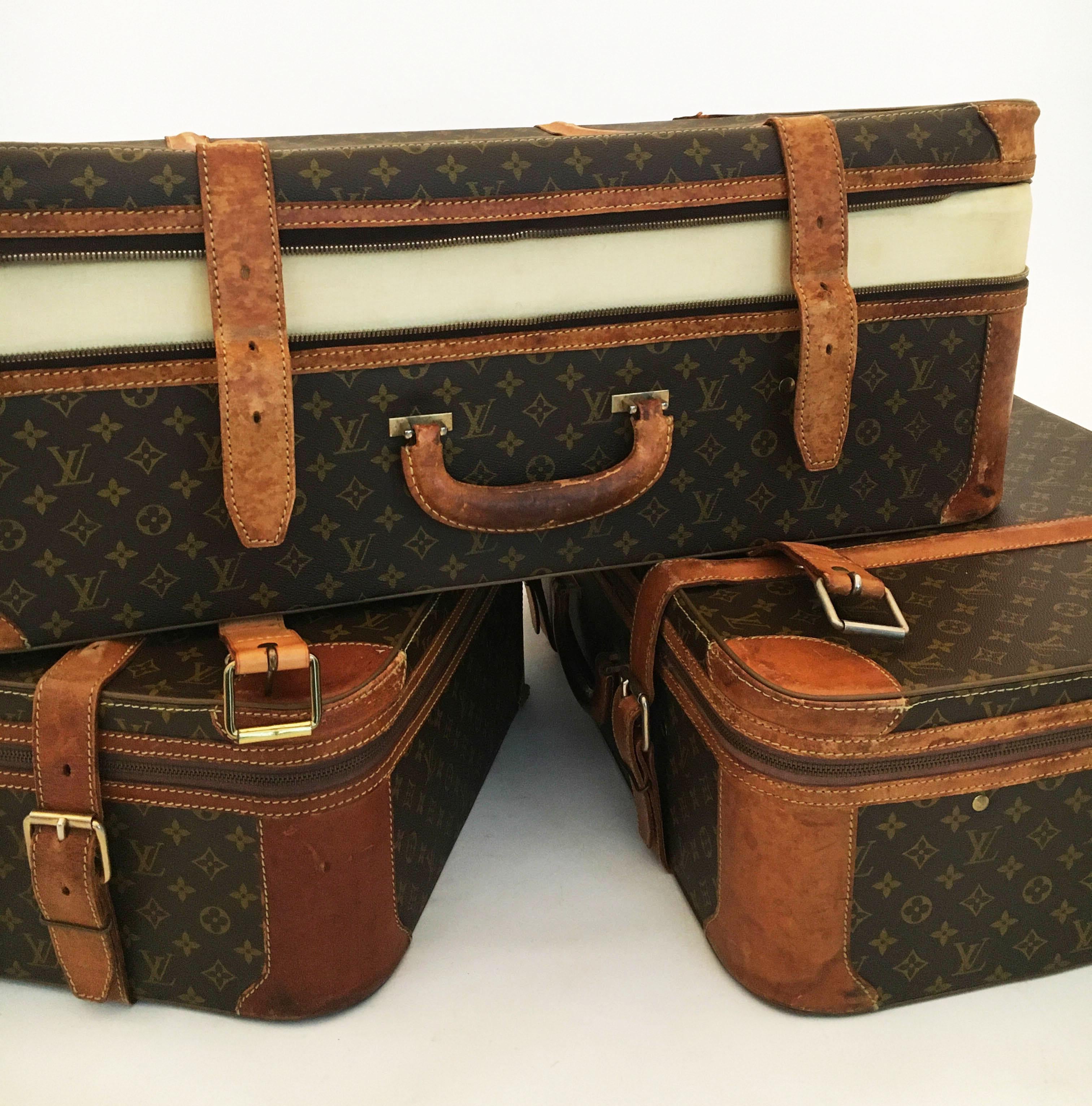 Louis Vuitton Vintage Stratos Luggage Trunk Stack, Set of Three 4