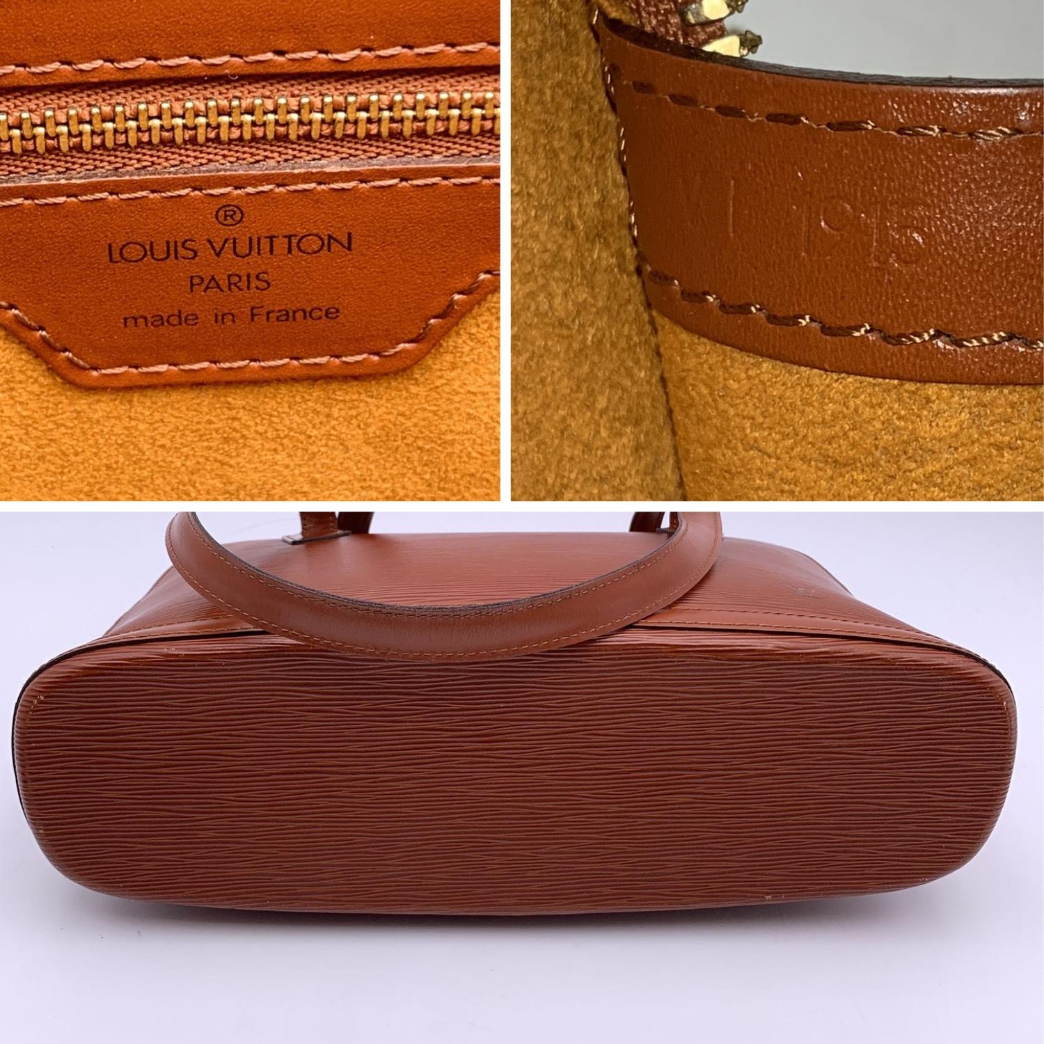 Louis Vuitton Vintage Tan Epi Leather Lussac Tote Shoulder Bag 1