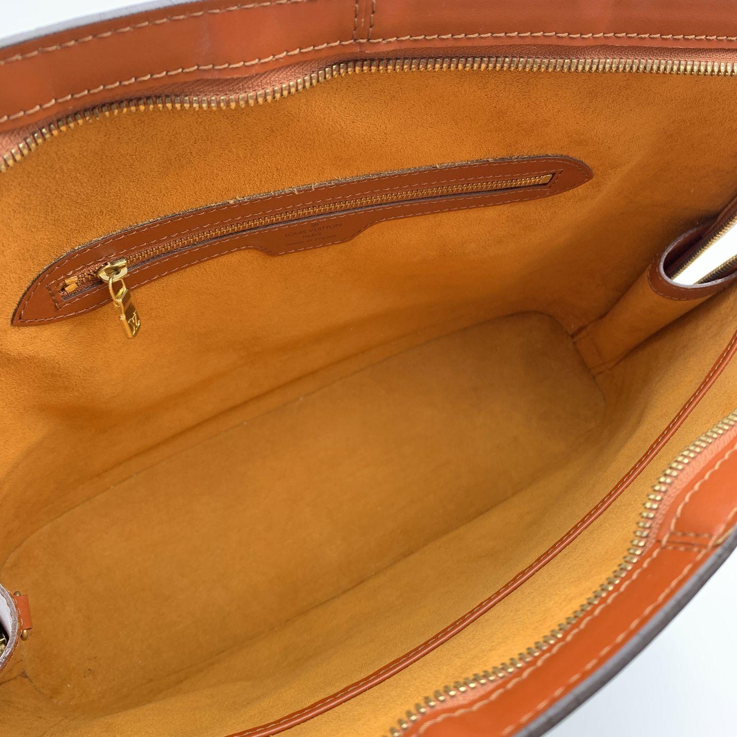 Louis Vuitton Vintage Tan Epi Leather Lussac Tote Shoulder Bag 2