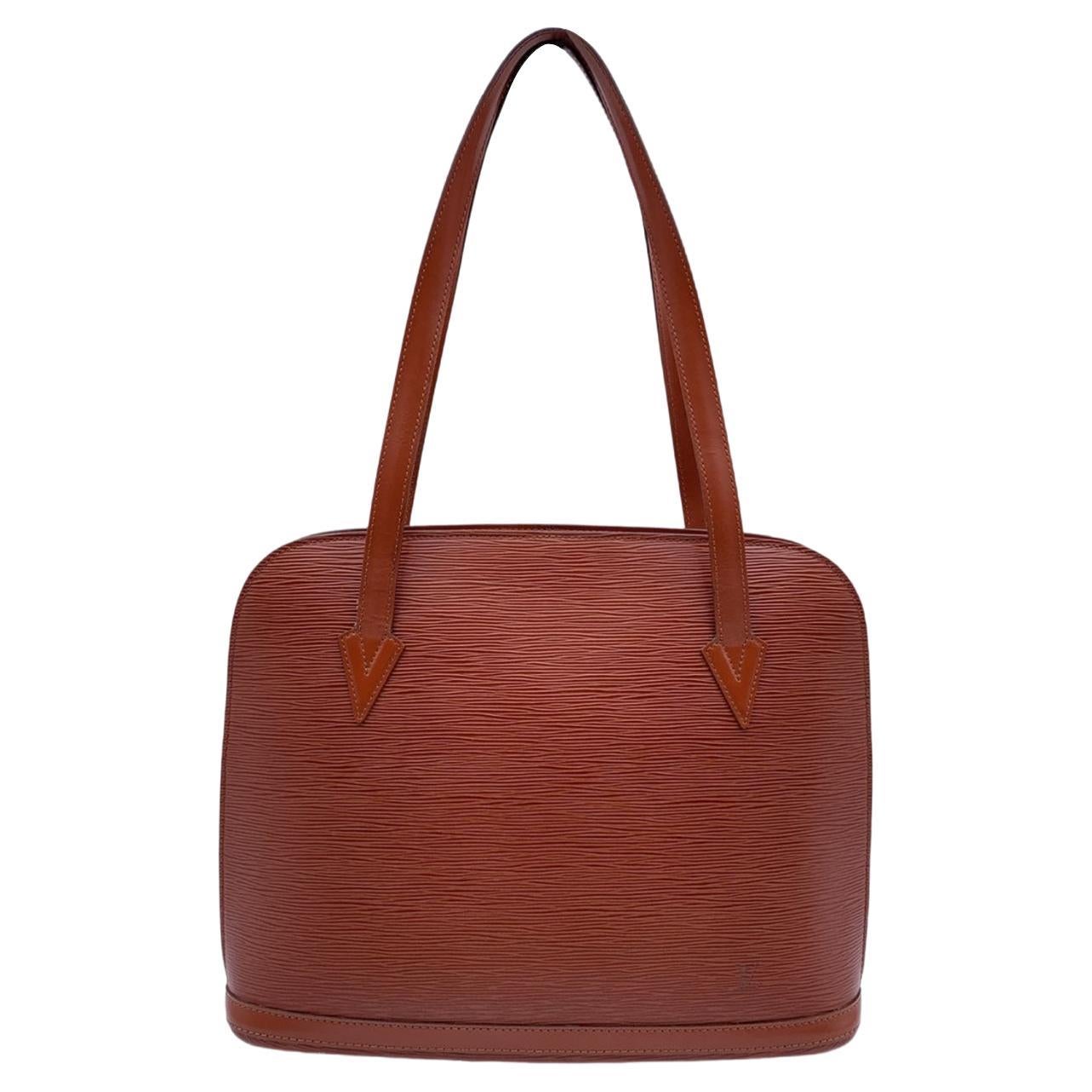 Louis Vuitton Vintage Tan Epi Leather Lussac Tote Shoulder Bag