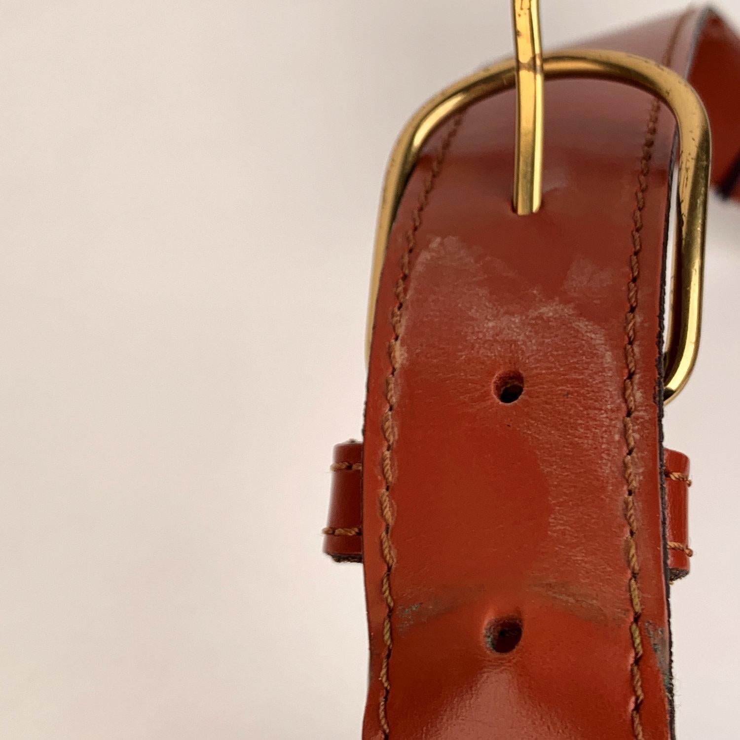 Brown Louis Vuitton Vintage Tan Epi Leather Sac d'Epaule Bucket Shoulder Bag