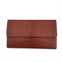 Louis Vuitton Vintage Tan Epi Long International Wallet Coin Purse