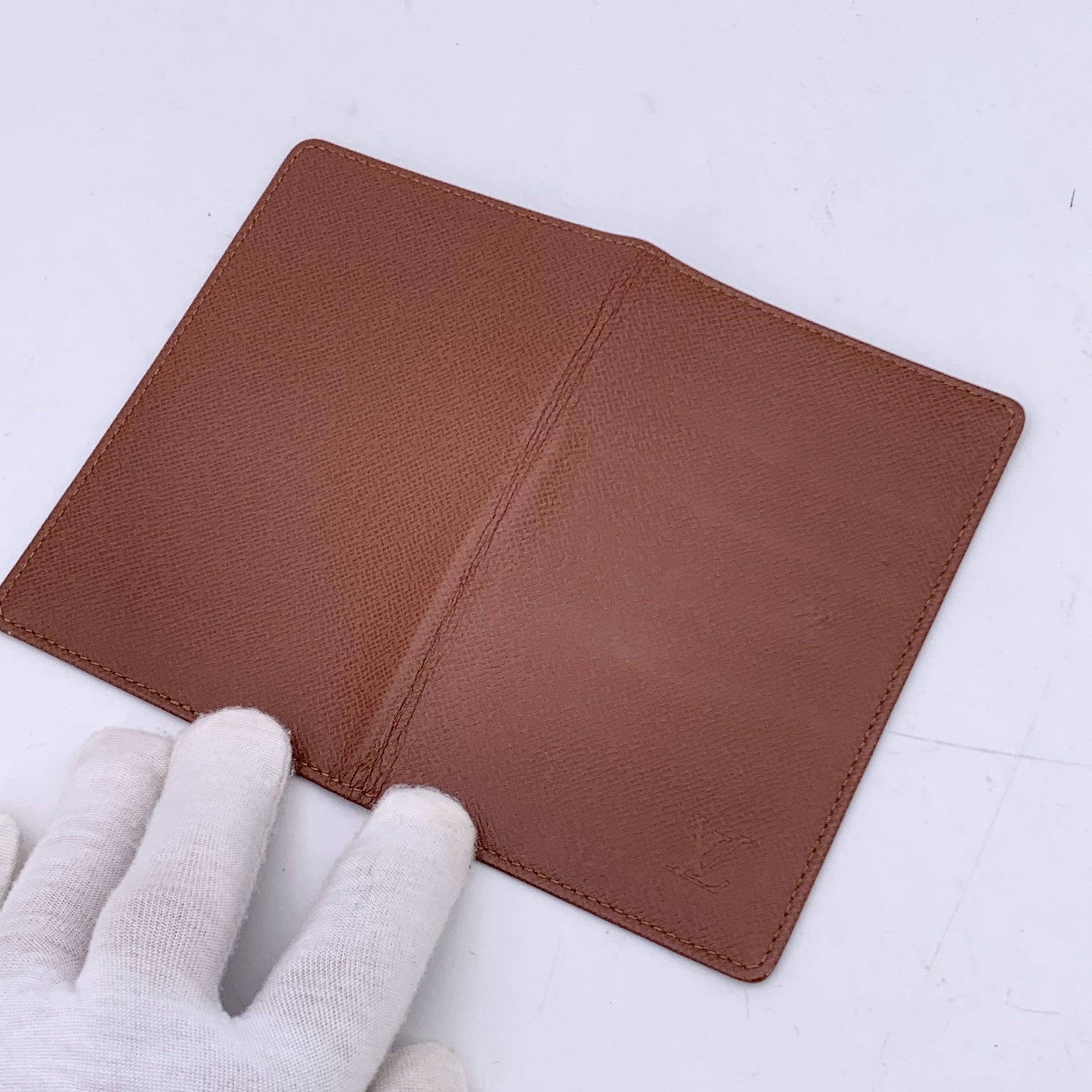 Brown Louis Vuitton Vintage Tan Leather ID Card Wallet Photo Holder For Sale