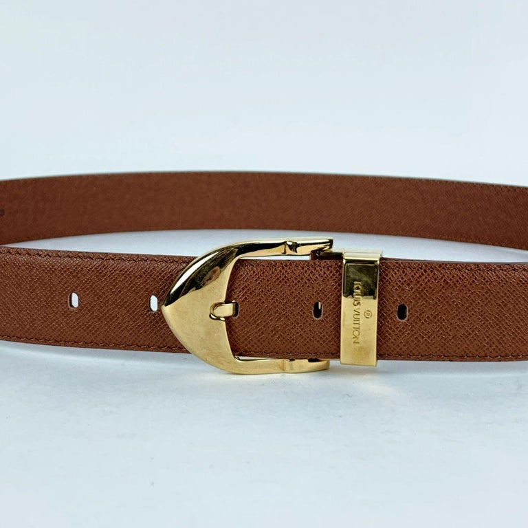 Leather belt Louis Vuitton Beige size 85 cm in Leather - 32554826