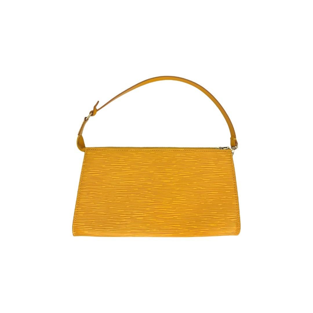 Louis Vuitton Vintage Tassil Yellow Epi Pochette Accessories In Excellent Condition In Scottsdale, AZ