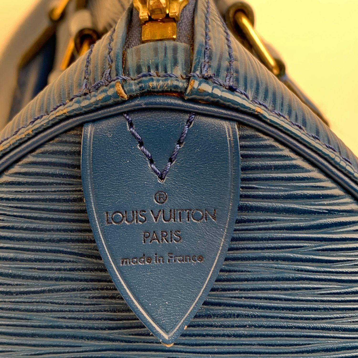 Louis Vuitton Vintage Toledo Blue Epi Leather Speedy 25 Boston Bag 3