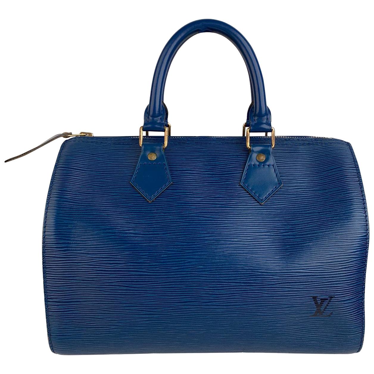 Louis Vuitton Vintage Toledo Blue Epi Leather Speedy 25 Boston Bag