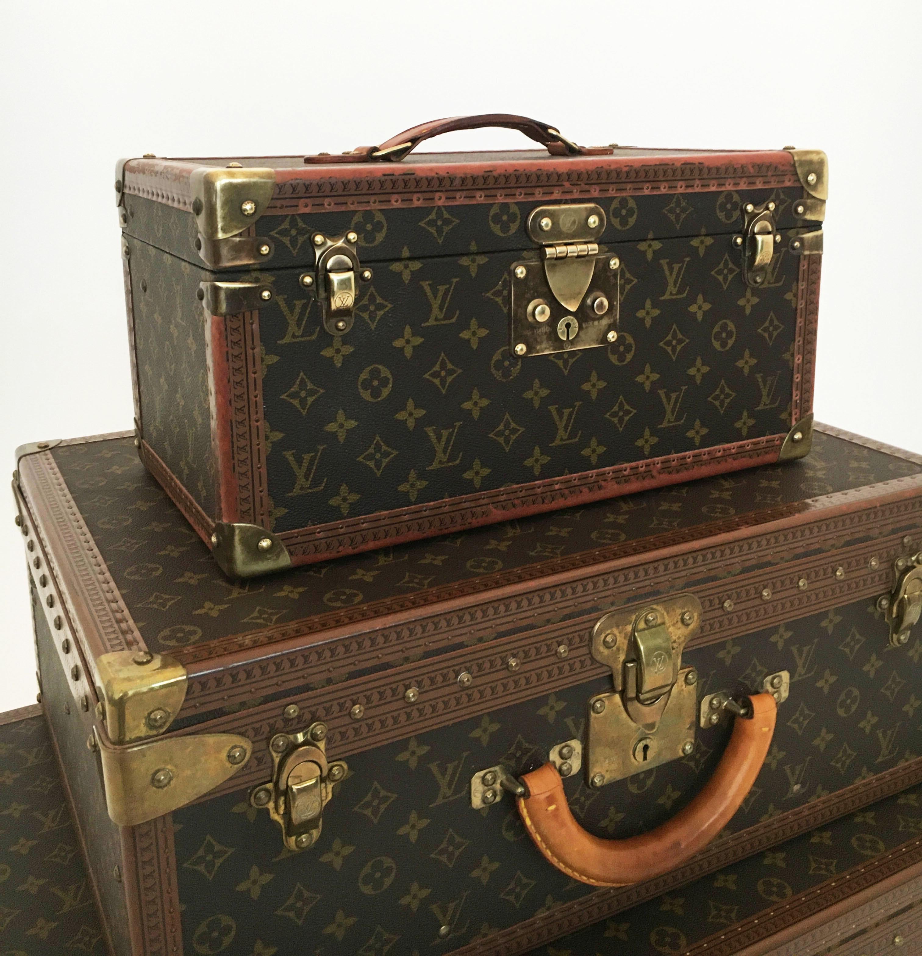 Louis Vuitton Vintage Train Case, Boite Bouteilles Et Glace, Beauty Case For Sale 3